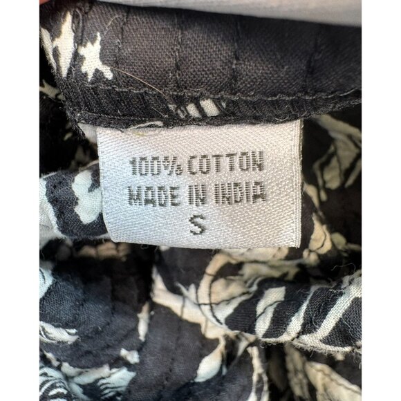 Nomadic Traders Quilted Reversible Cotton Jacket Coat S Black & White Floral - Picture 3 of 14